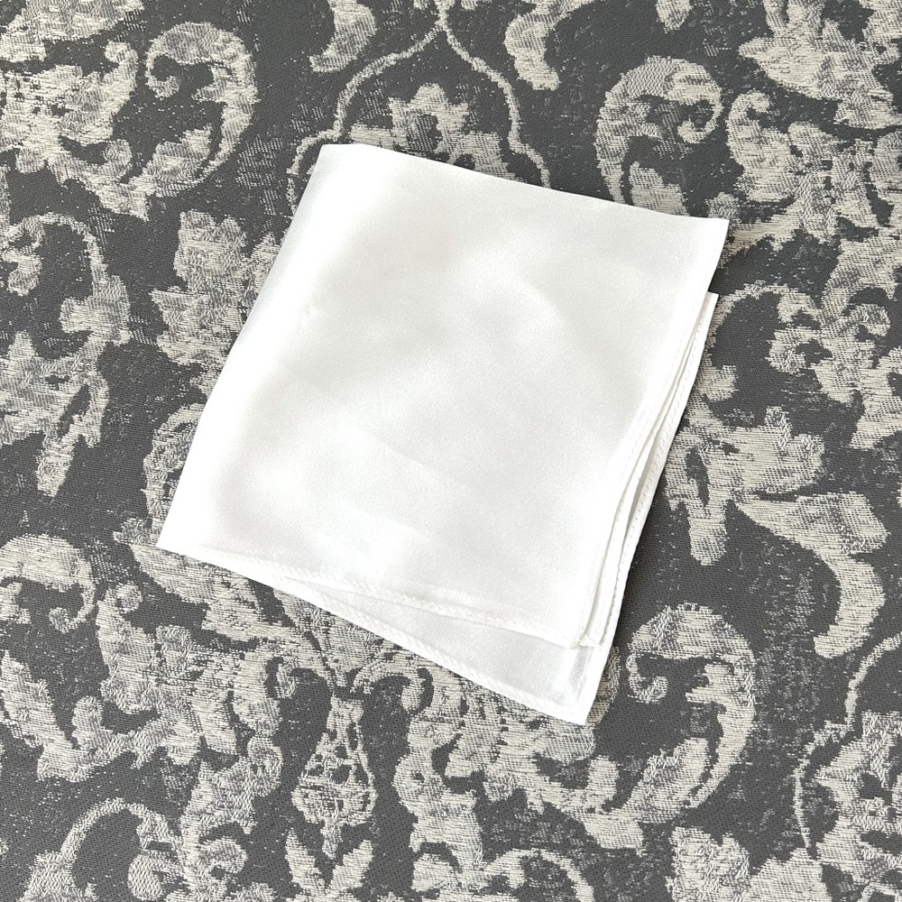 Ivory 100% Silk Pocket Square